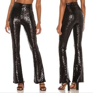 COMMANDO Sequin Flared Legging Pants in Black